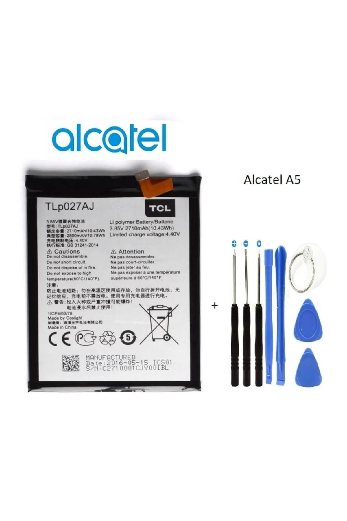 Alcatel A5 Ot 6058D-A5 5085D Batarya Pil ve Tamir Seti Tlp027A1-A Alcatel A5 Ot 6058D-A5 5085D Batarya Pil ve Tamir Seti Tlp027A1-A