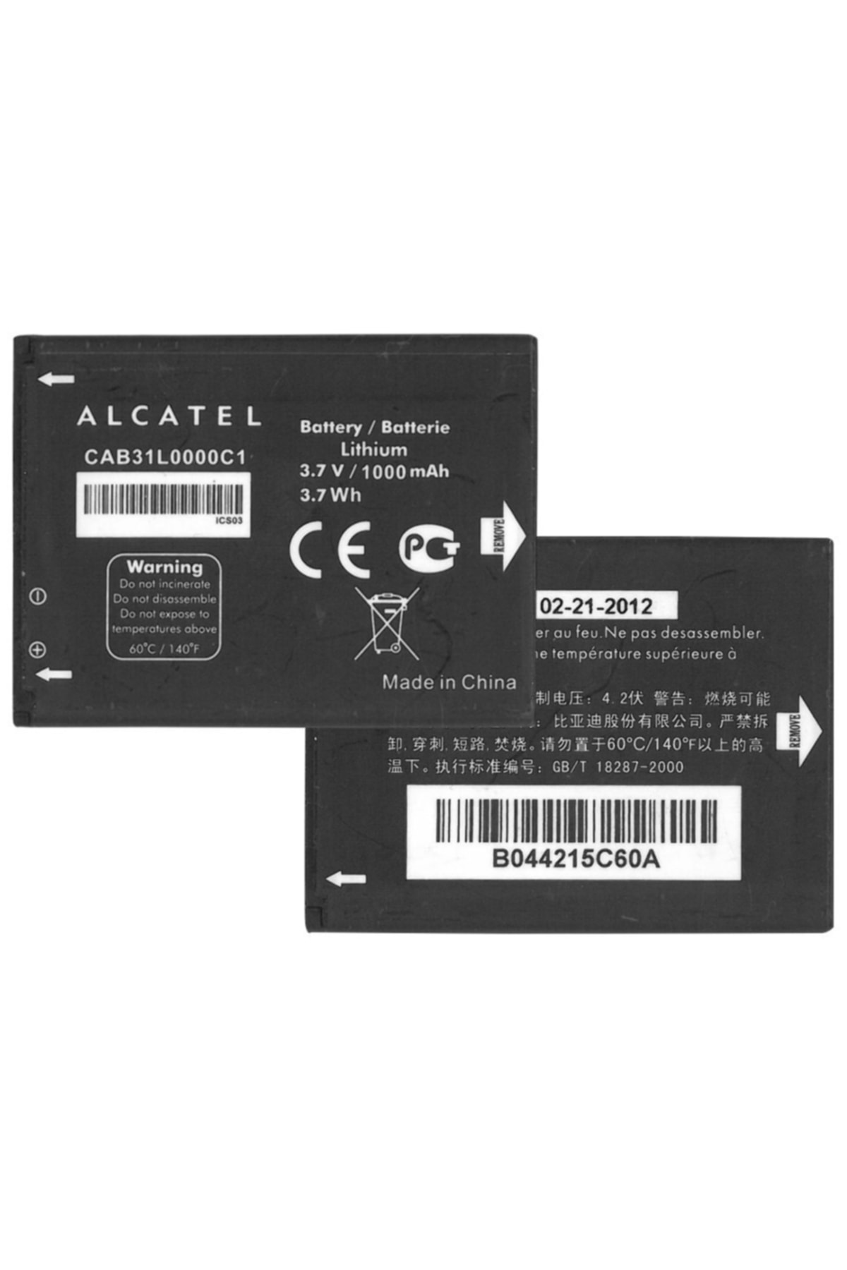 Axya Alcatel Ot-900 Vf555 Cab31l0000c1 Pil Batarya 1000Mah