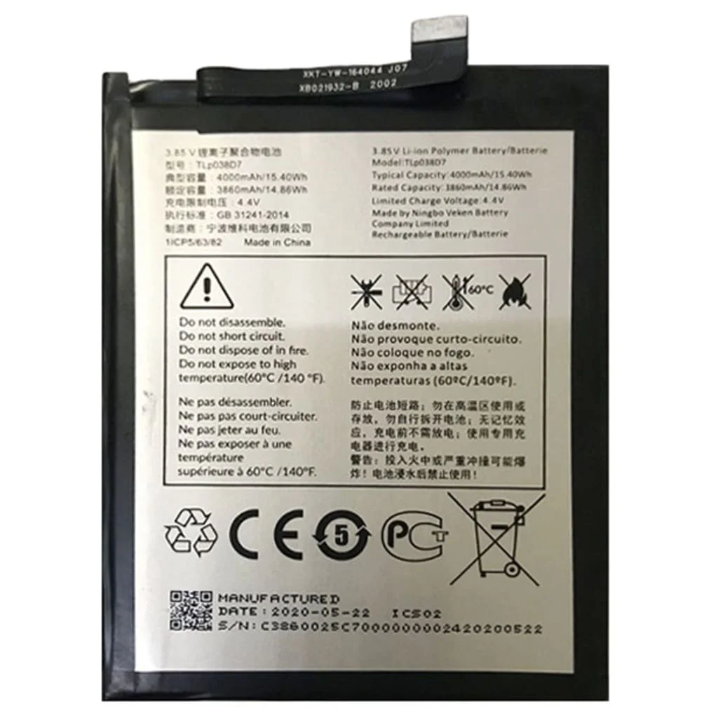 Alcatel Revvl 4 Plus 5062Z Pil Batarya Tlp038D1