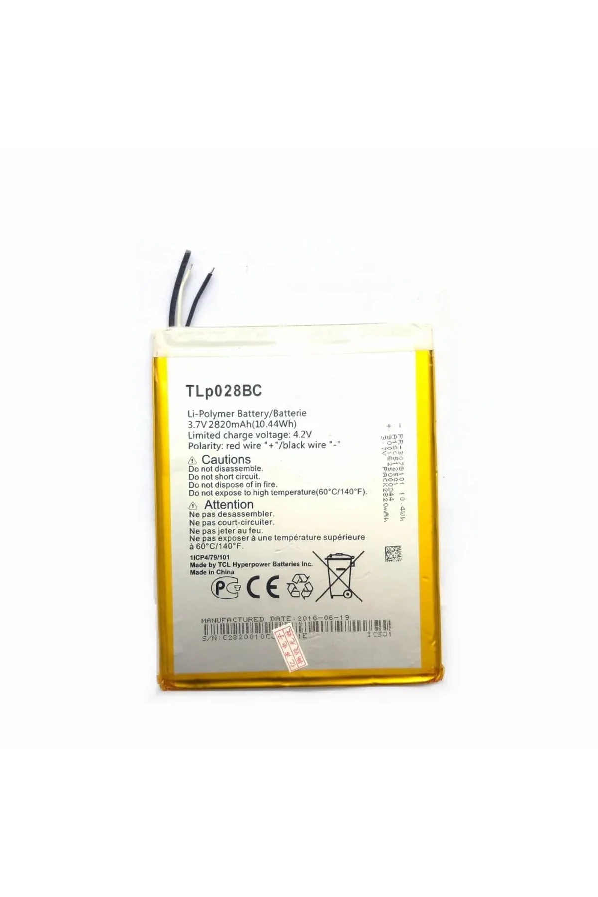 Alcatel Tab Pixe 3 Uyumlu Tablet Pil Batarya TLp028BC 2820mAh Alcatel Tab Pixe 3 Uyumlu Tablet Pil Batarya TLp028BC 2820mAh