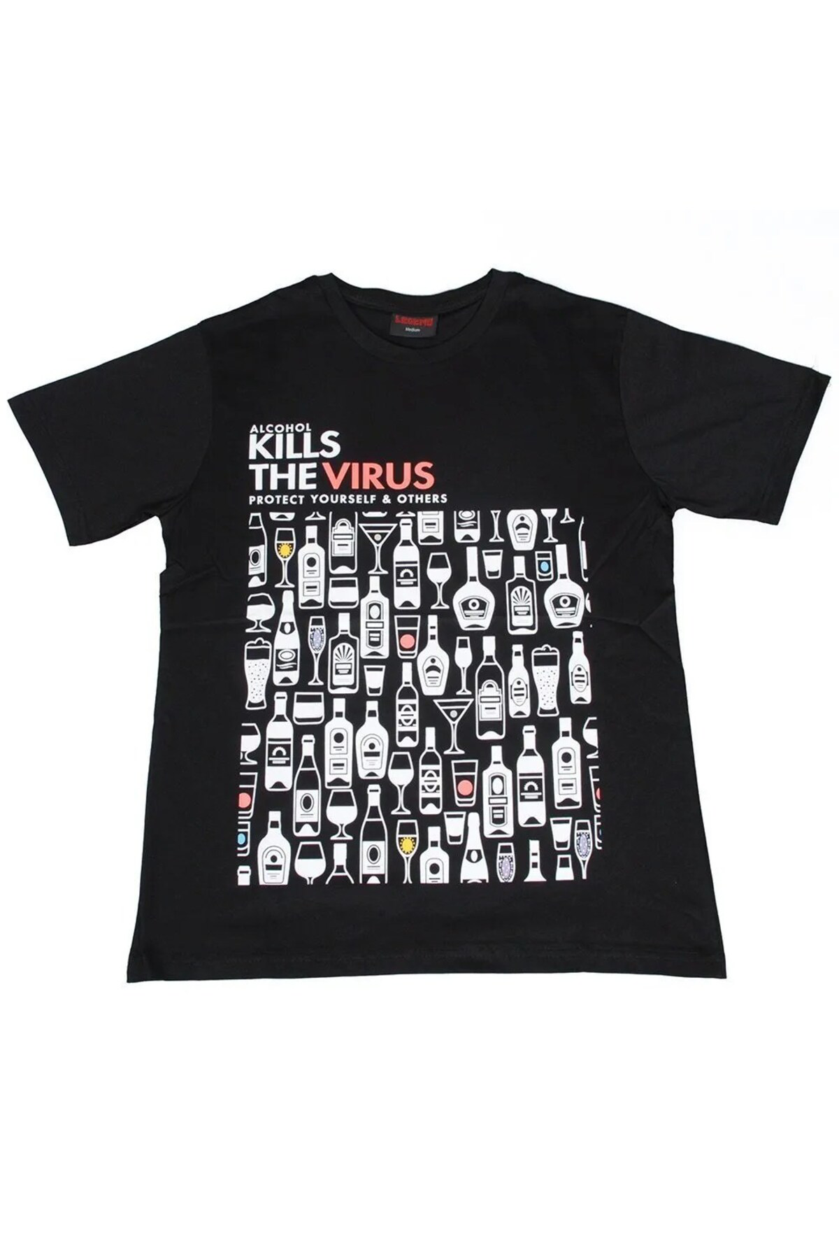 Alcohol Kills The Virus Tişört Siyah