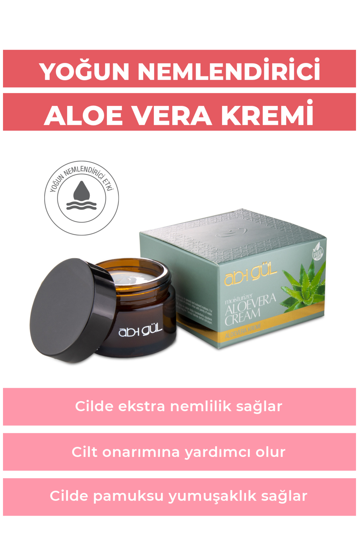 Aleo Vera Yaprak Özleri Ekstraktı Kremi 45 ml | Moisturizer Aloe 