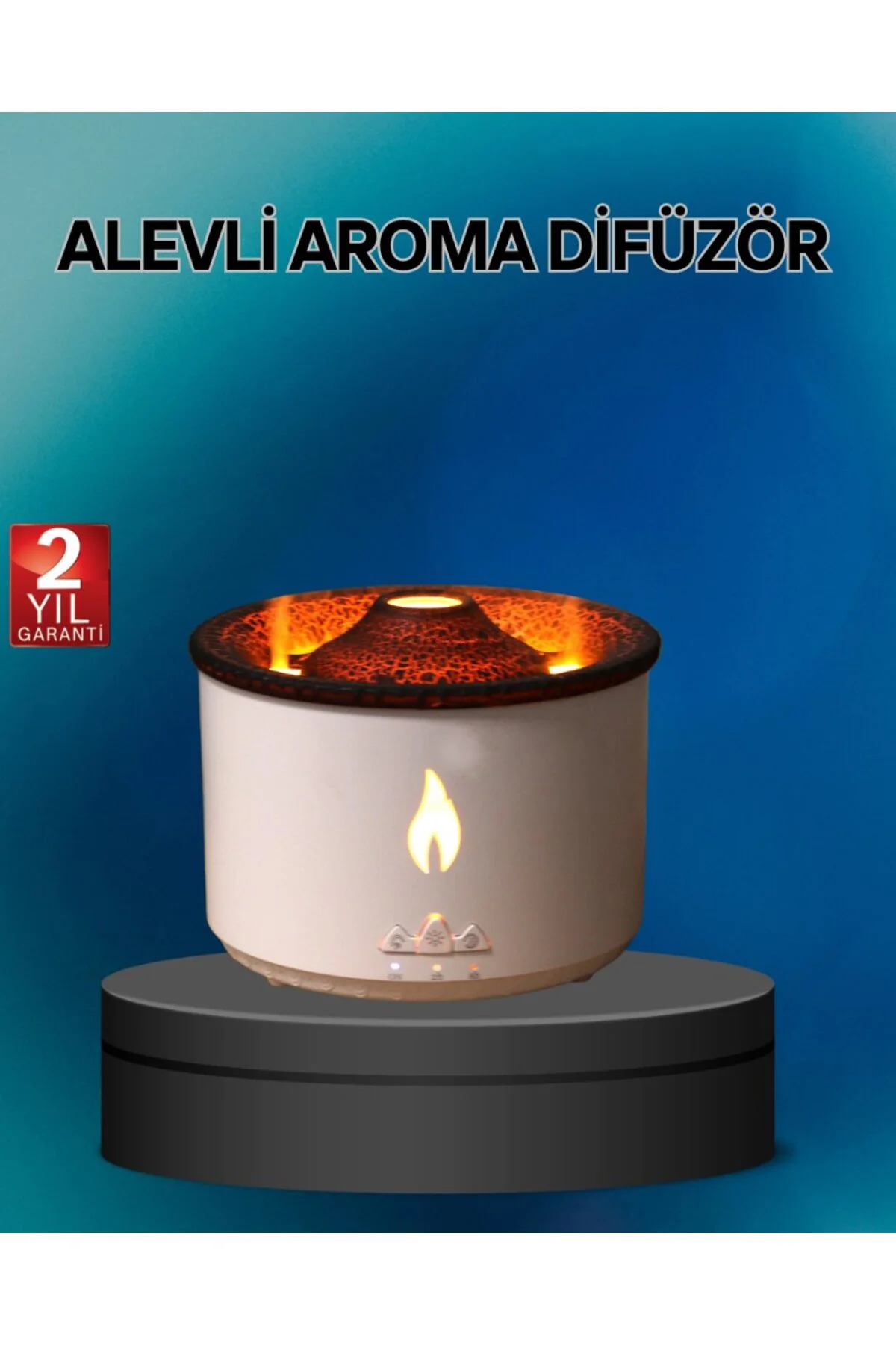 Alev Efektli Buhar Makinesi – Aromaterapi, Nemlendirme Ve Işık Mo