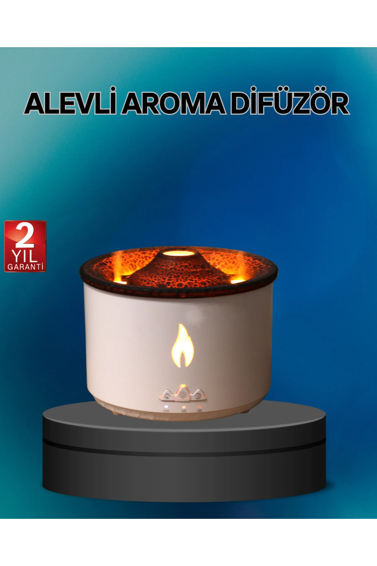 Alev Efektli Buhar Makinesi – Aromaterapi, Nemlendirme ve Işık Modlu Tasarım