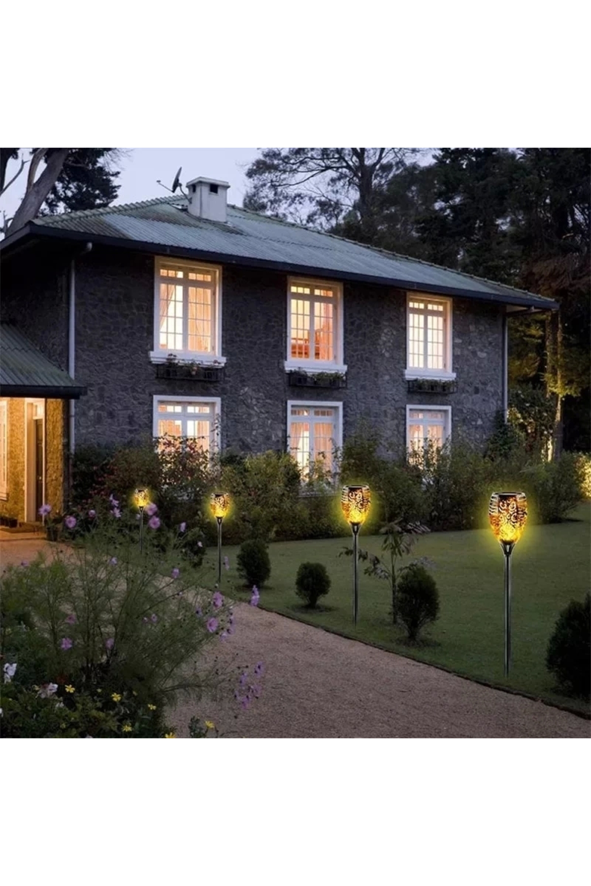 Tina Alev Efektli Solar Bahçe Lambası (51 Cm)