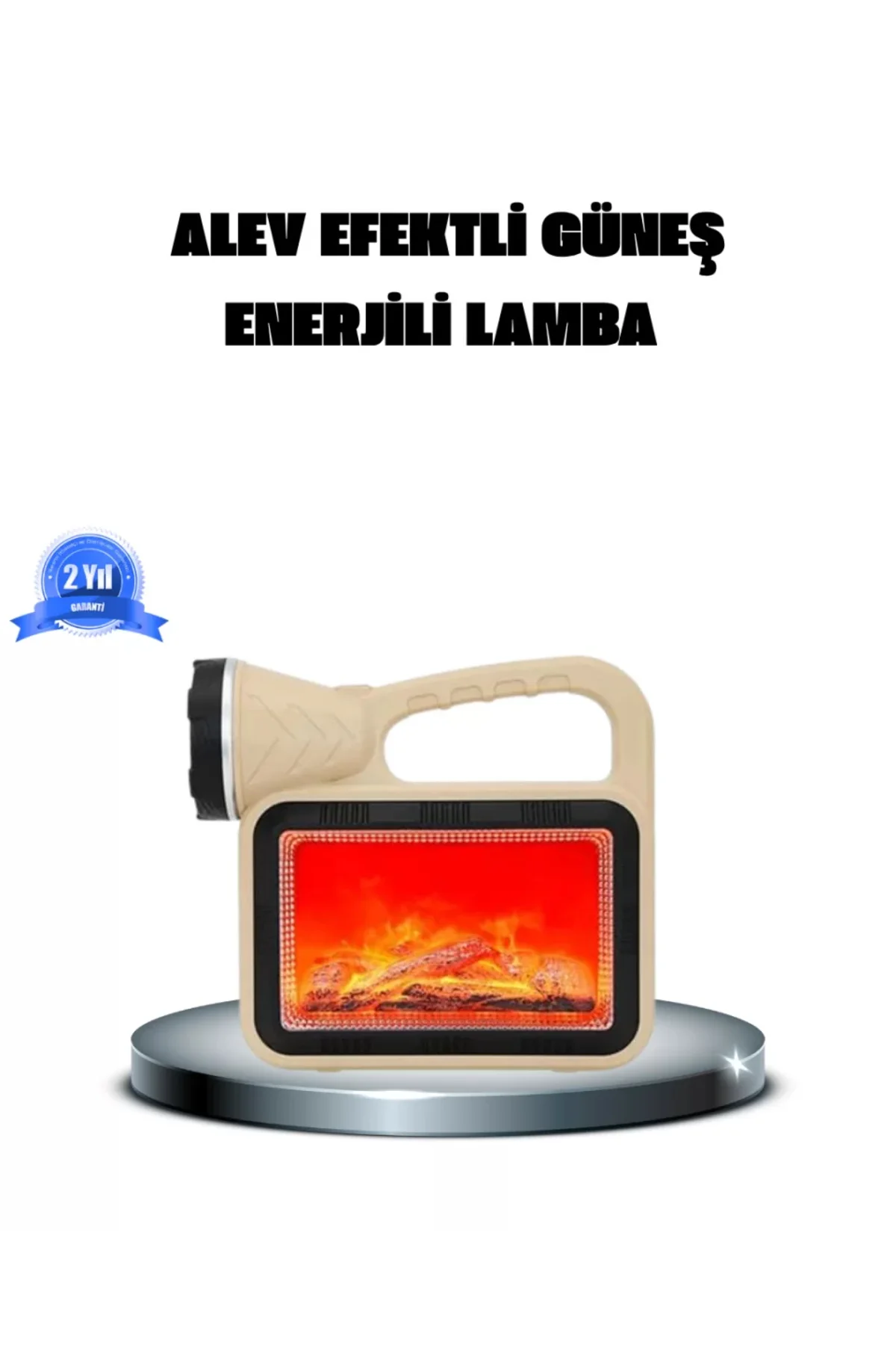 Alev Efektli Solar Lamba COB Işıklı Taşınabilir Bahçe Kamp Aydınl