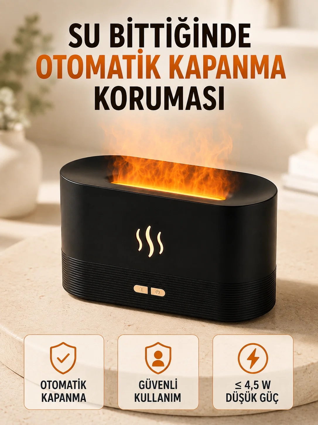 Alev Efektli Ultrasonik Aroma Difüzörü 180 ML LED Işıklı Hava Nemlendirici Fiyatı, Yorumları ve Özellikleri