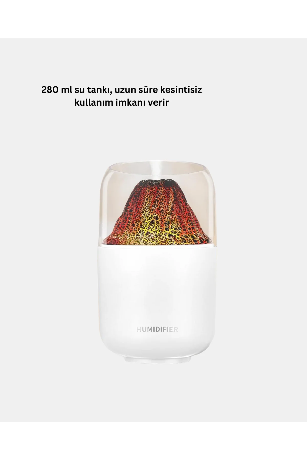 Alev Efektli Ultrasonik Uçucu Yağ Difüzörü 280ml Su Tanklı ve Sessiz Çalışma Özellikli