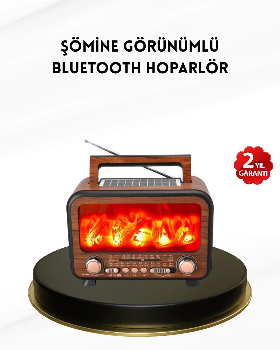 Alev Işığı Efektli Solar Bluetooth Hoparlör Radyo Destekli Taşınabilir Model Alev Işığı Efektli Solar Bluetooth Hoparlör Radyo Destekli Taşınabilir Model