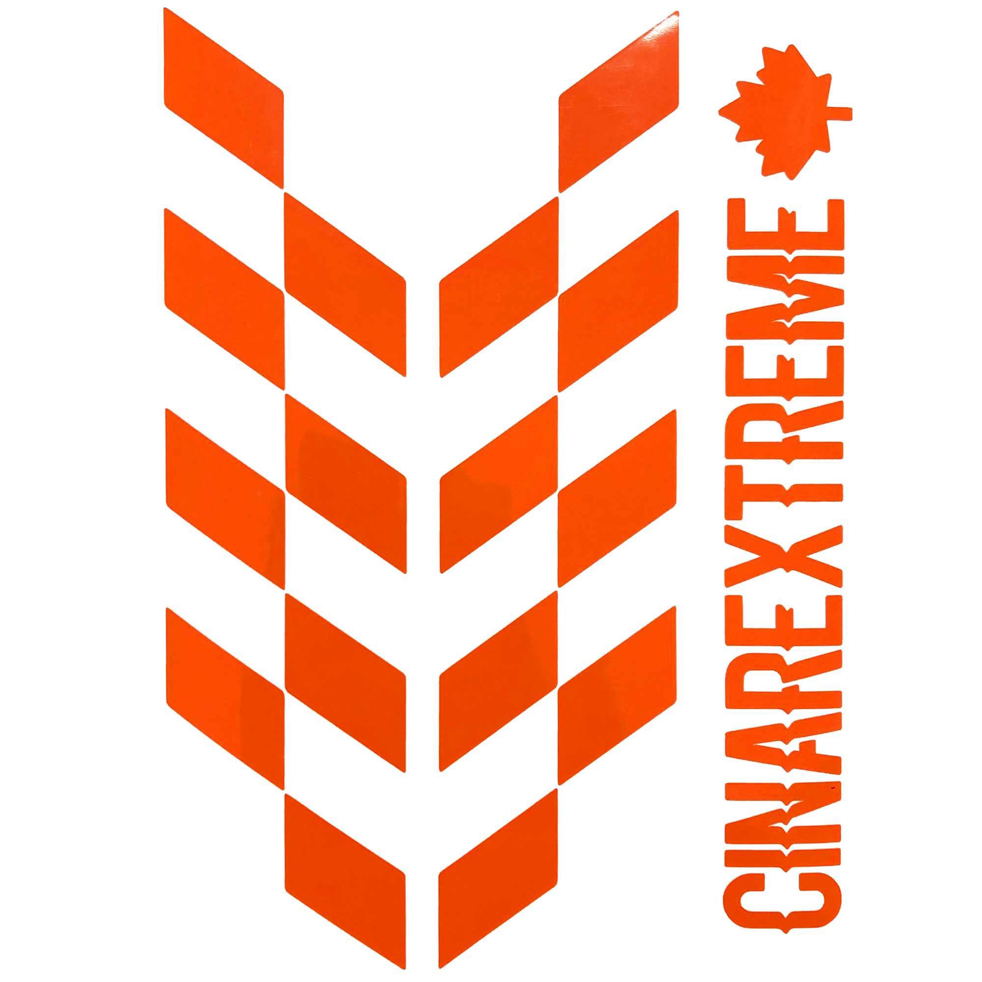 Çınar Extreme Alev Turuncusu Damalı Kask Motosiklet Sticker Takımı Çınar Extrem