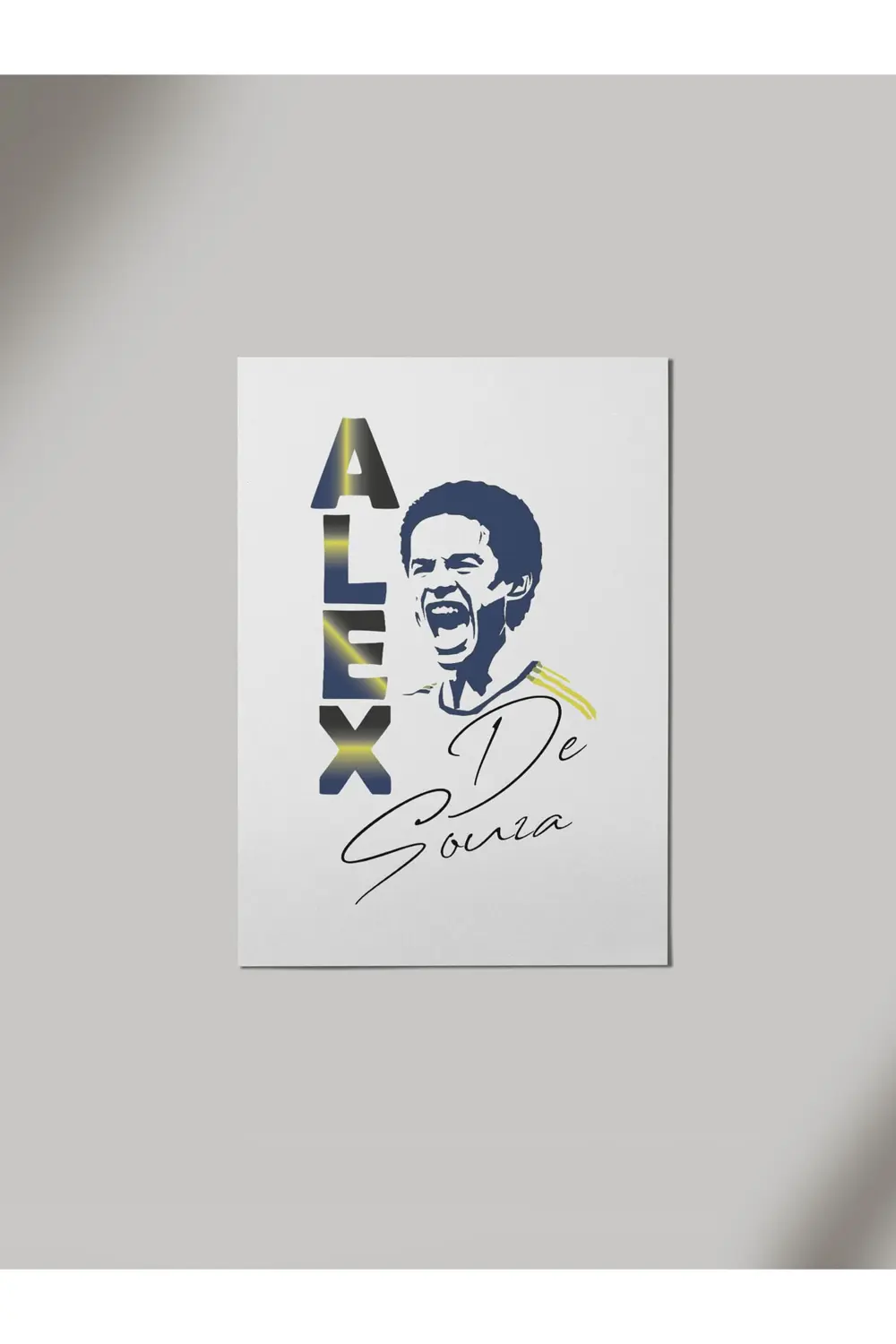 Alex De Souza Silüet Futbol Portre Imzalı Fenerbahçe Ahşap Poster