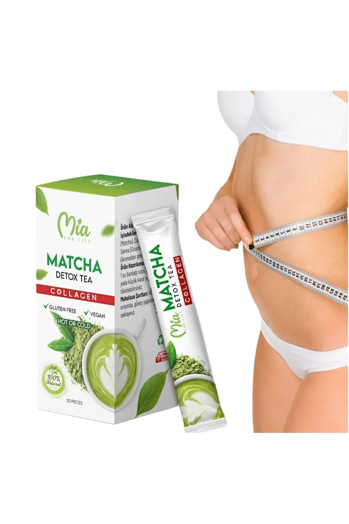 Mia For Life Aleyna Baharat Matcha Detox Tea Collagen 20 Pieces