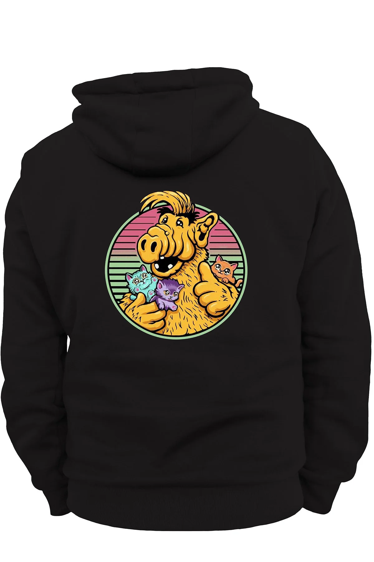 Alf Arka Baskılı, %100 Pamuk, 3 Ipl. Şardonlu, Içi Tamamen Polar, Çok Kalın Hoodie