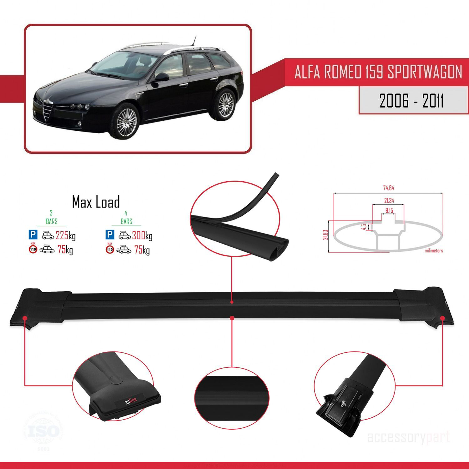 Alfa Romeo 159 SPORTWAGON 2006-2011 Arası ile Uyumlu FLY Model Ar