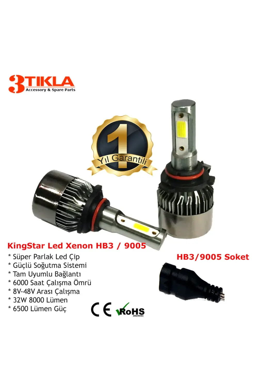Alfa Romeo 164 HB3 9005 Uzun Far Beyaz Led Xenon Şimşek Etkili 80