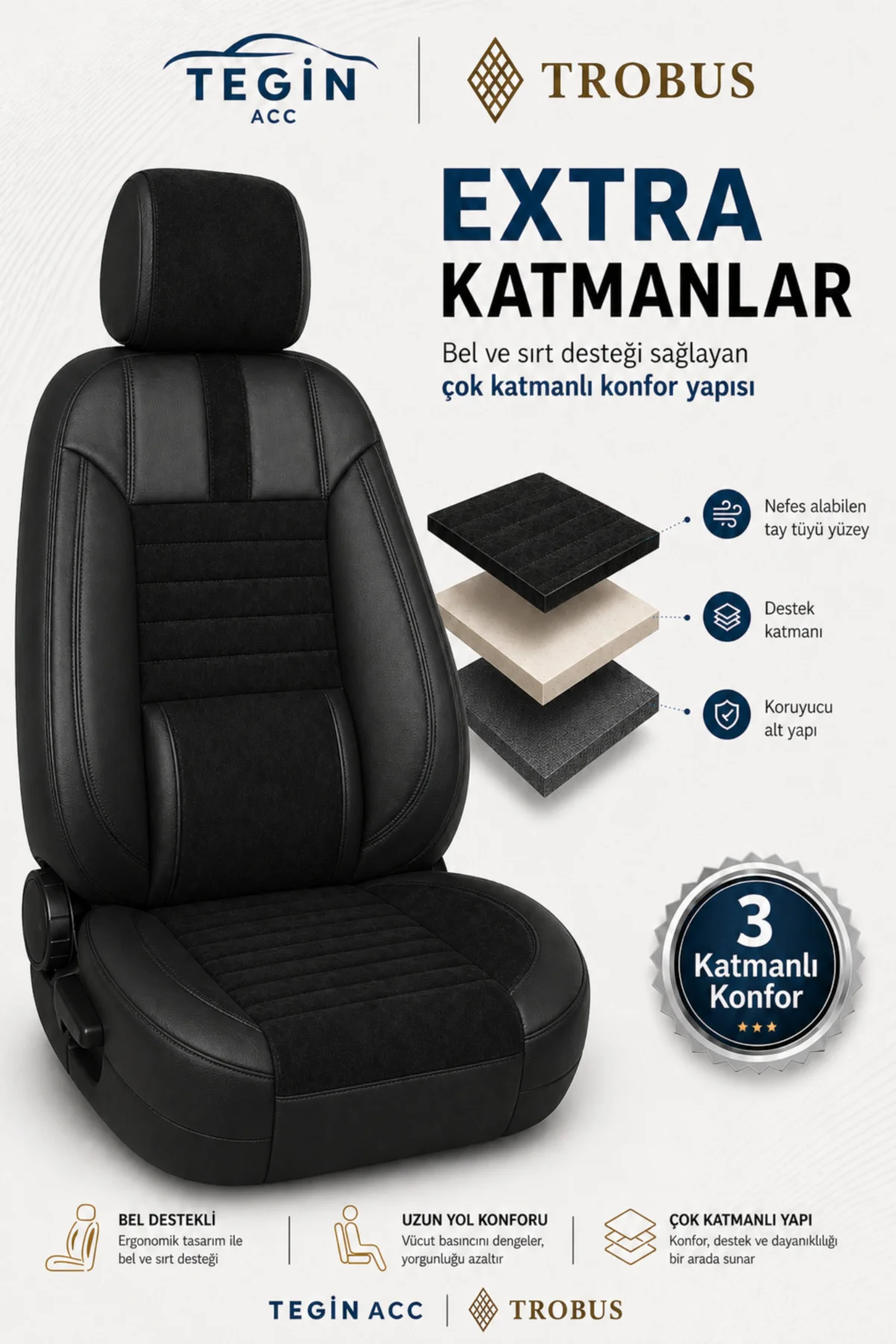 Alfa Romeo Tonale 2022+ Uyumlu Apex Serisi Tay Tüyü Bel Destekli Siyah Premium Koltuk Kılıfı