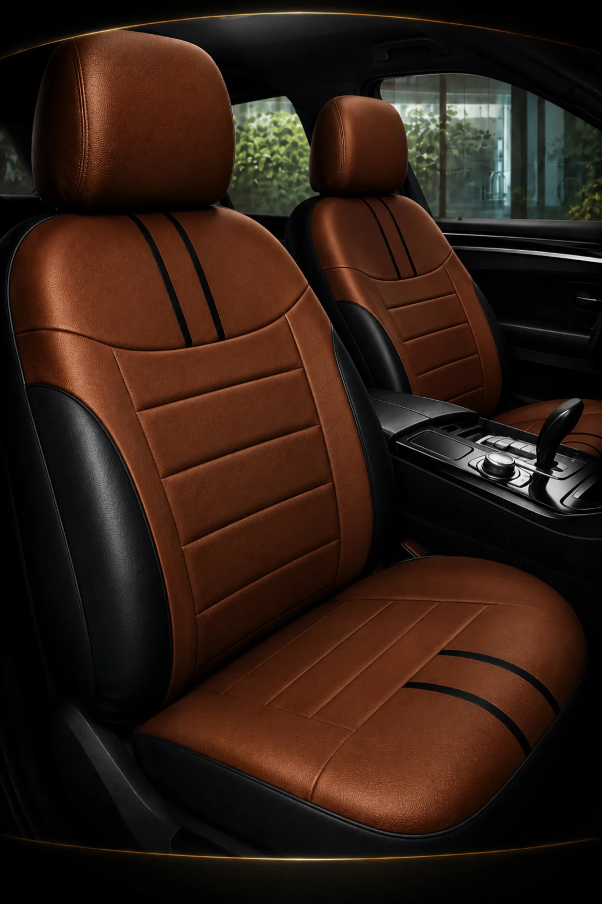 Alfa Romeo Tonale 2022 ve Sonrası Uyumlu Colorline Elegance Deri Taba Siyah Koltuk Kılıfı Alfa Romeo Tonale 2022 ve Sonrası Uyumlu Colorline Elegance Deri Taba Siyah Koltuk Kılıfı