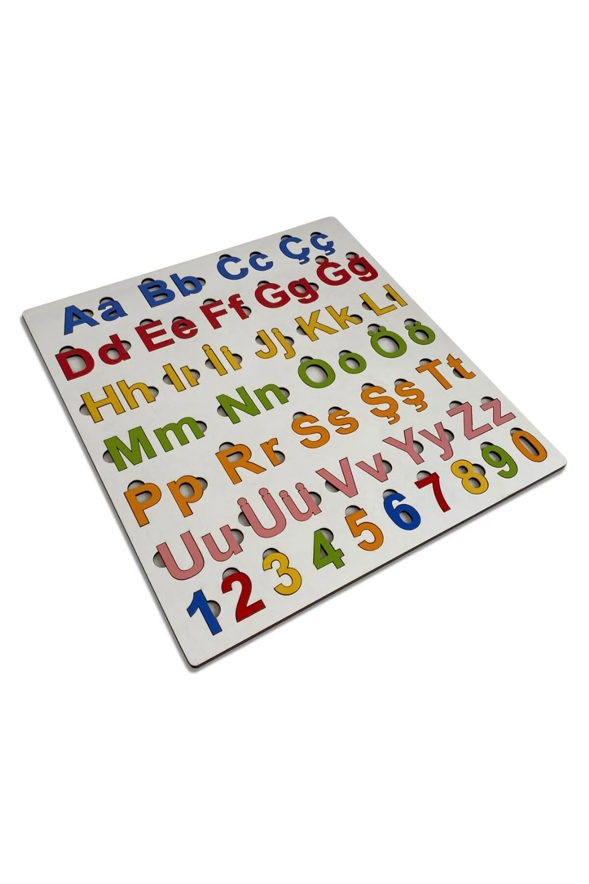 Alfabe Rakamlar Ahşap Renkli (32,5 CM X 34,5 CM)