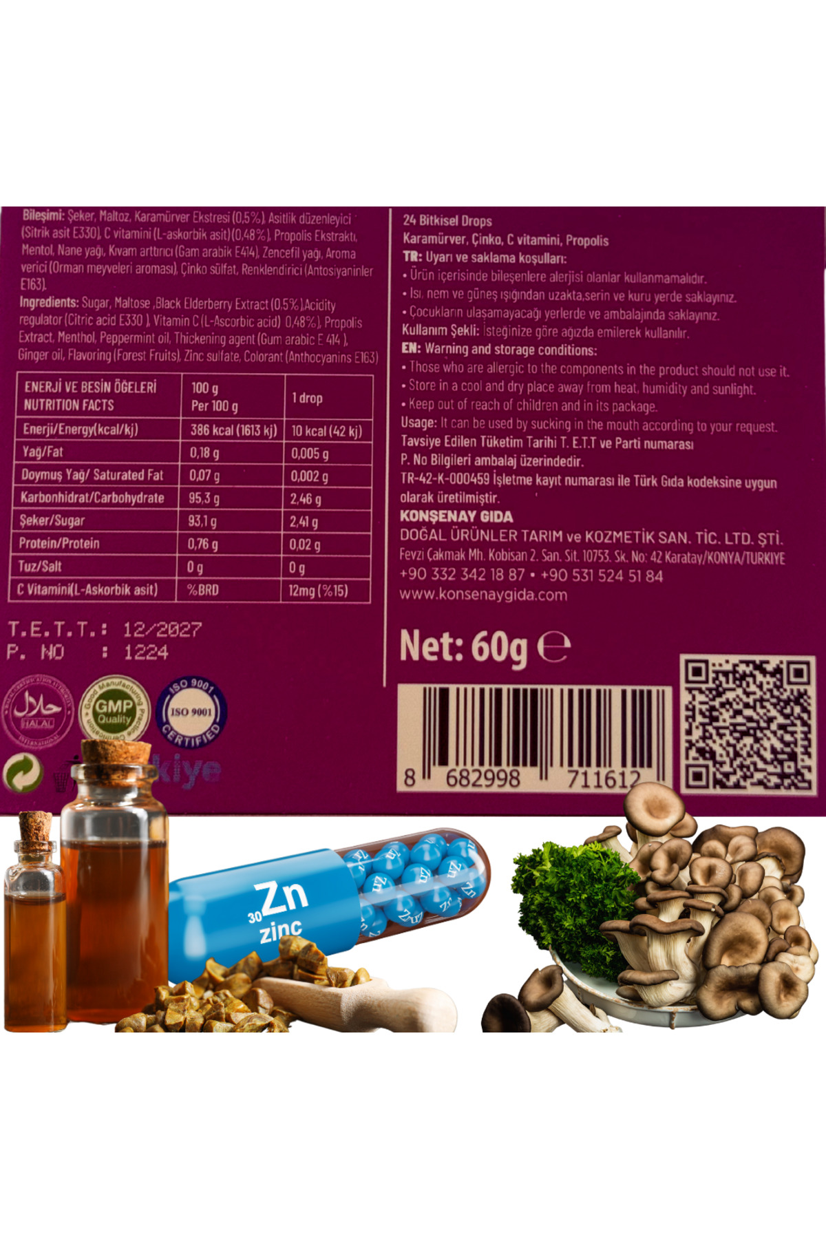 Aftamin Alftamın 24'Lü Bitkisel Drops Pastil | Karamürver Çinko Propolis