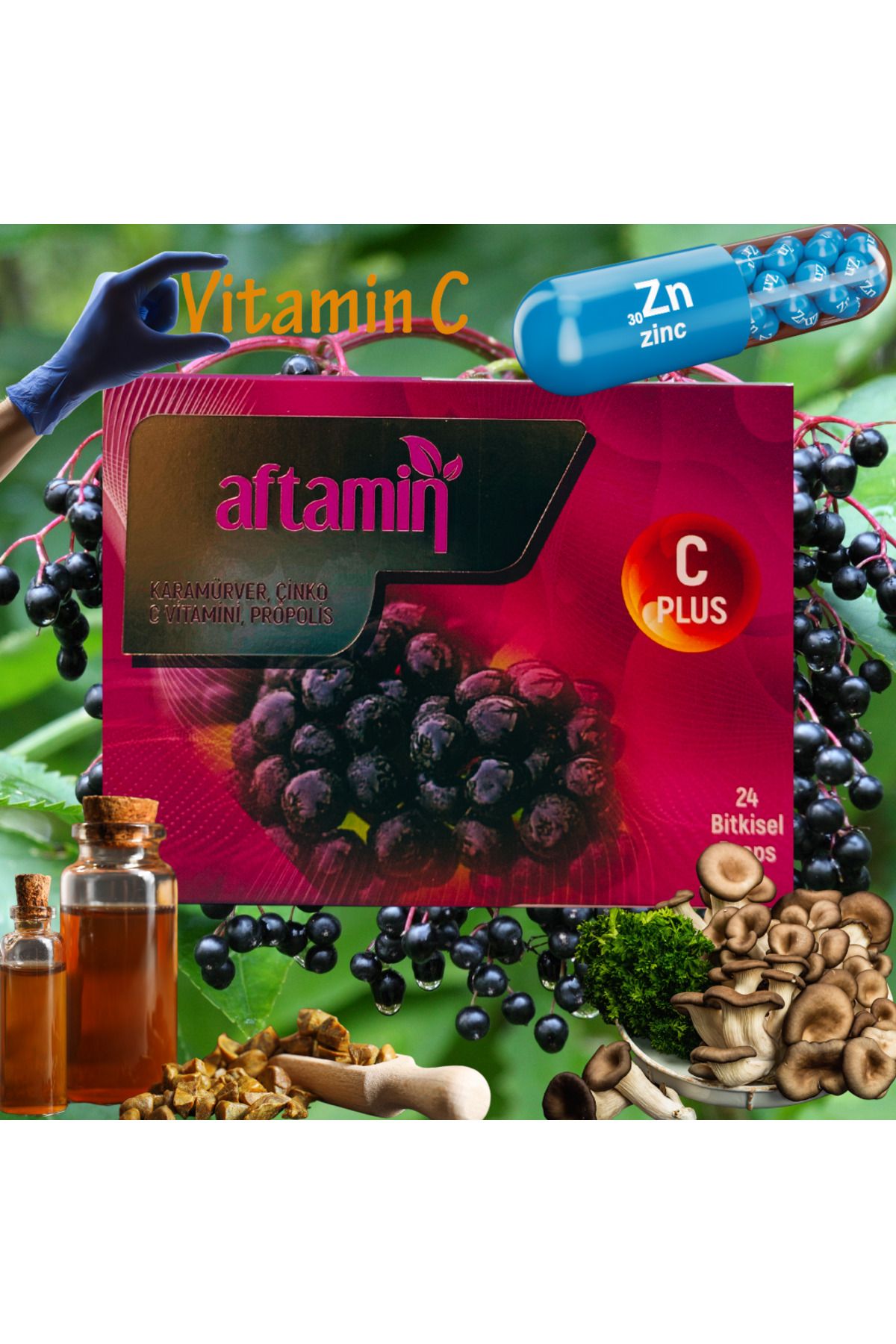 Aftamin Alftamın 24'Lü Bitkisel Drops Pastil | Karamürver Çinko Propolis