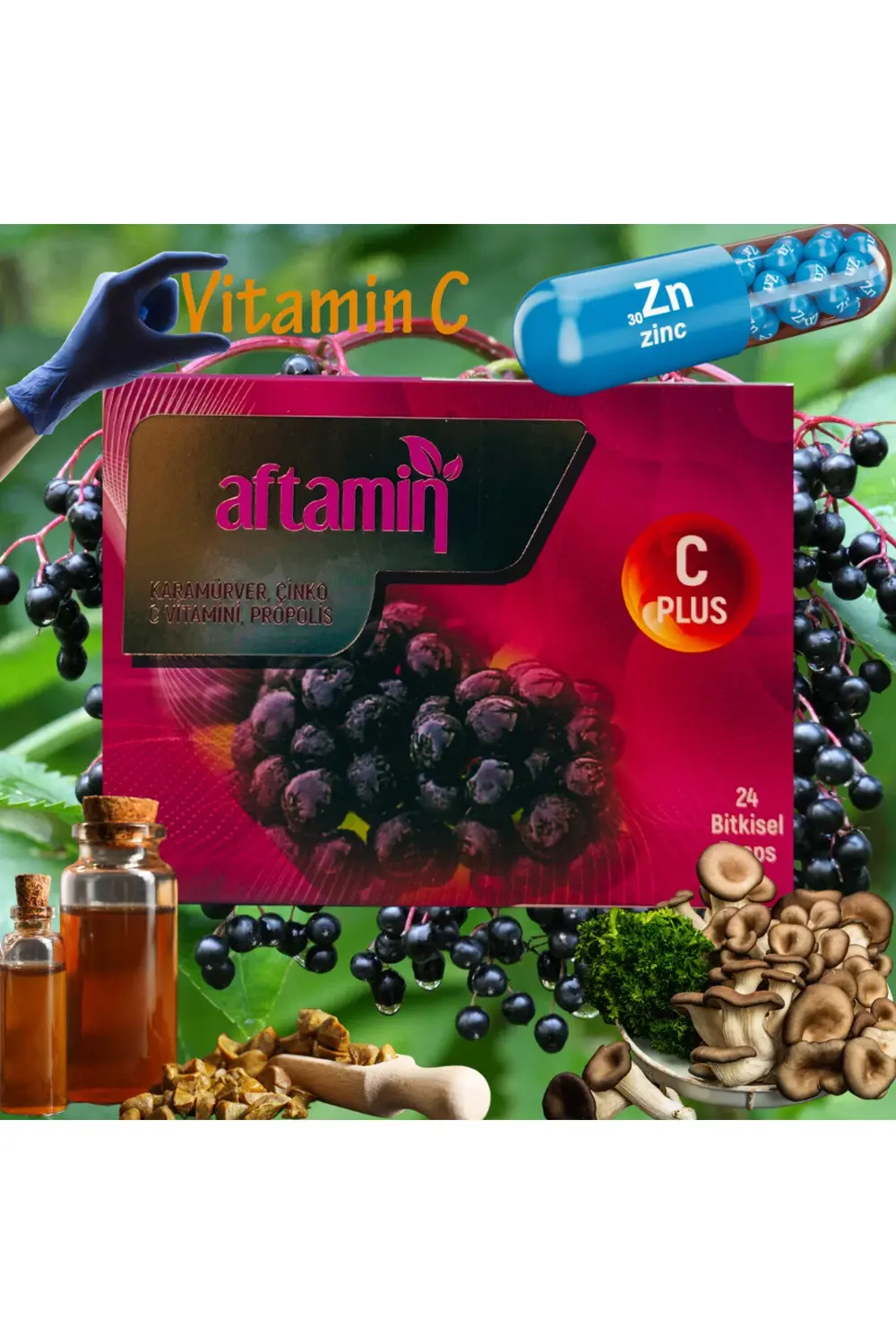 Alftamın 24'lü Bitkisel Drops Pastil | Karamürver Çinko Propolis