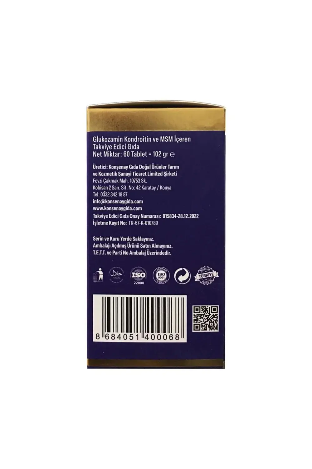 Şenay Alftamin Glukozamin Kondroitin Msm 1700 Mg 60 Tablet