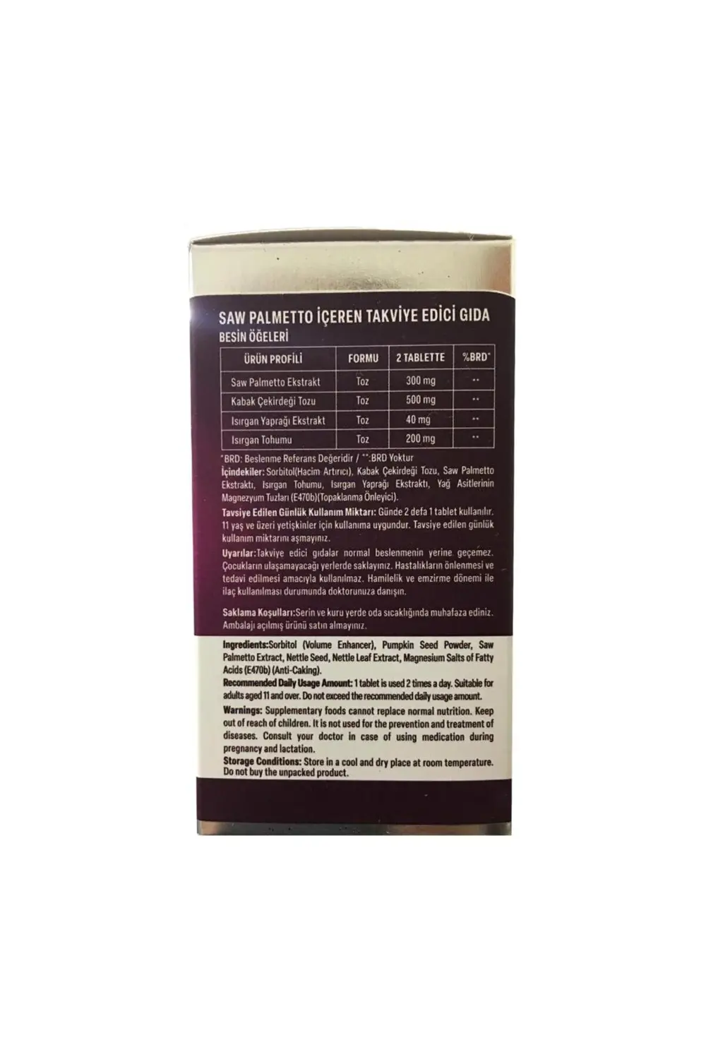 Alftamin Saw Palmetto Takviye Edici Gıda 1000 Mg 60 Tablet