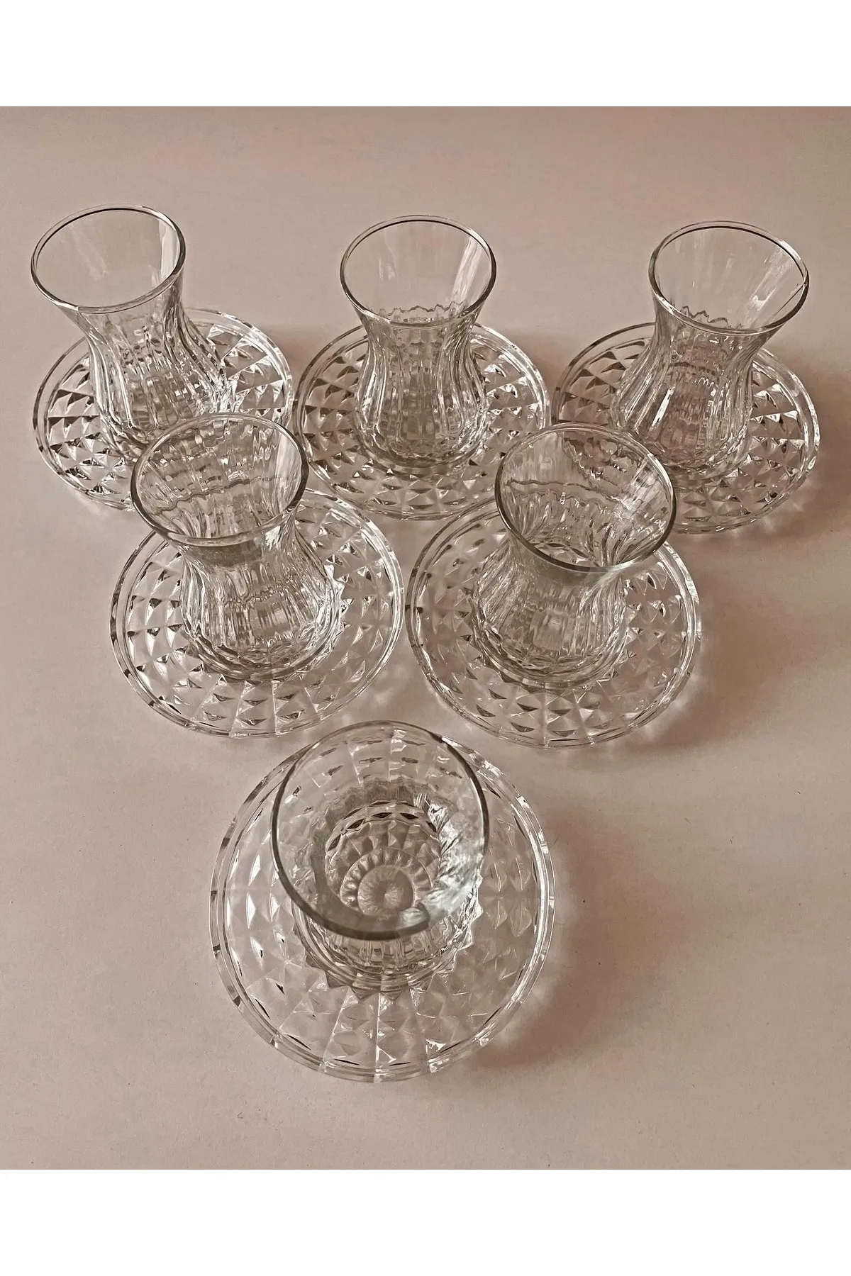 Just Cheap Store Alin Adela 6'Li Cam Çay Tabaği Çay Tabak Altliği Ryg8030