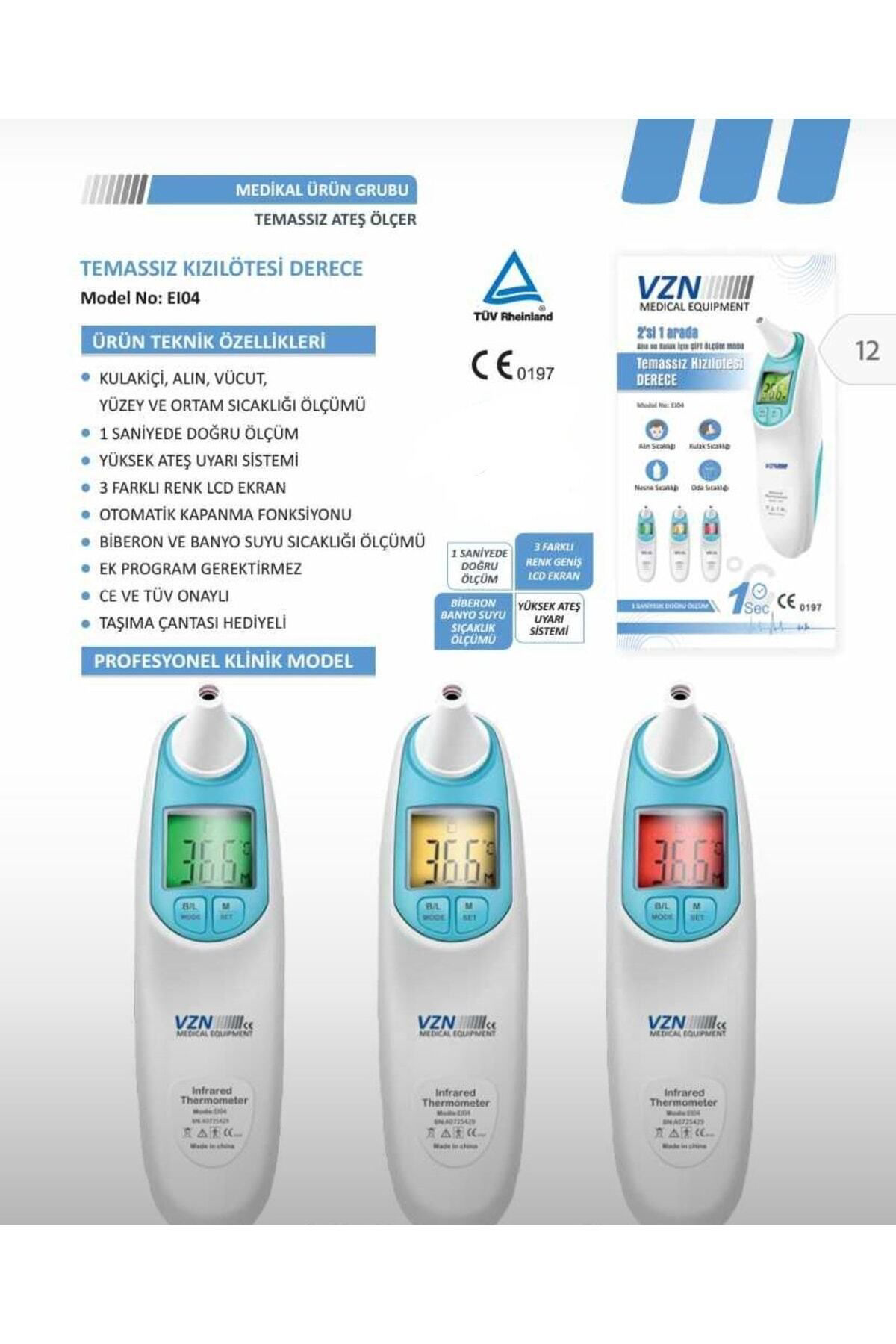 Medikaltec Alin Ve Kulak İçin Temazsin Ateş Ölçer