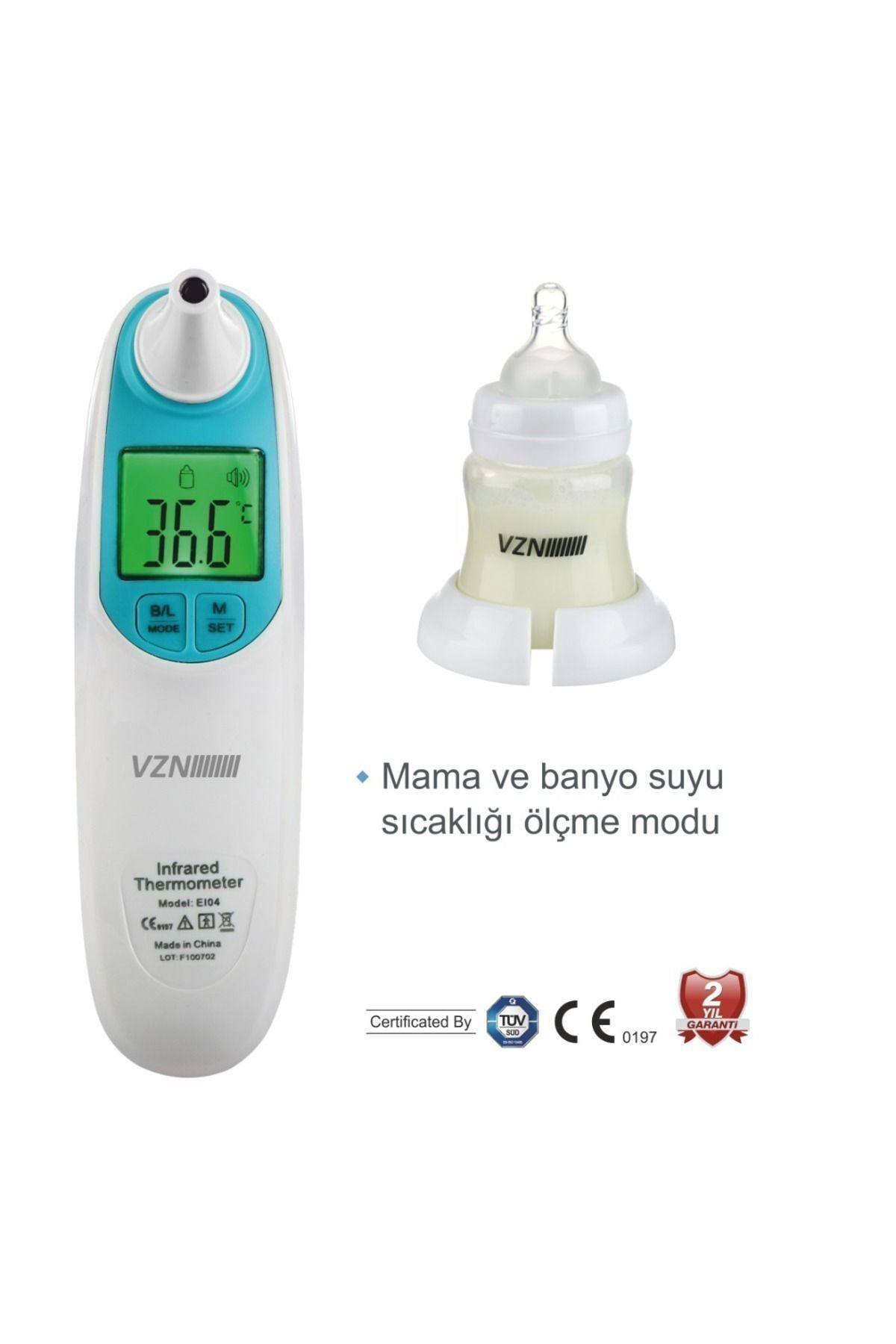 Vzn Alin Ve Kulak İçin Temazsiz Ateş Ölçer