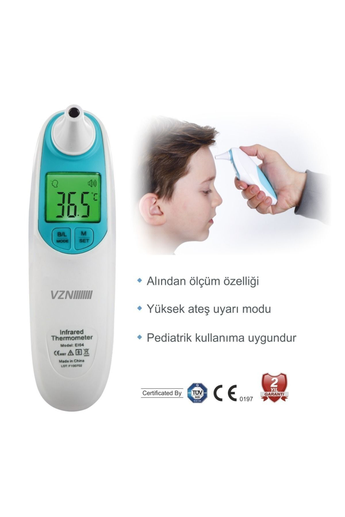 Vzn Alin Ve Kulak İçin Temazsiz Ateş Ölçer