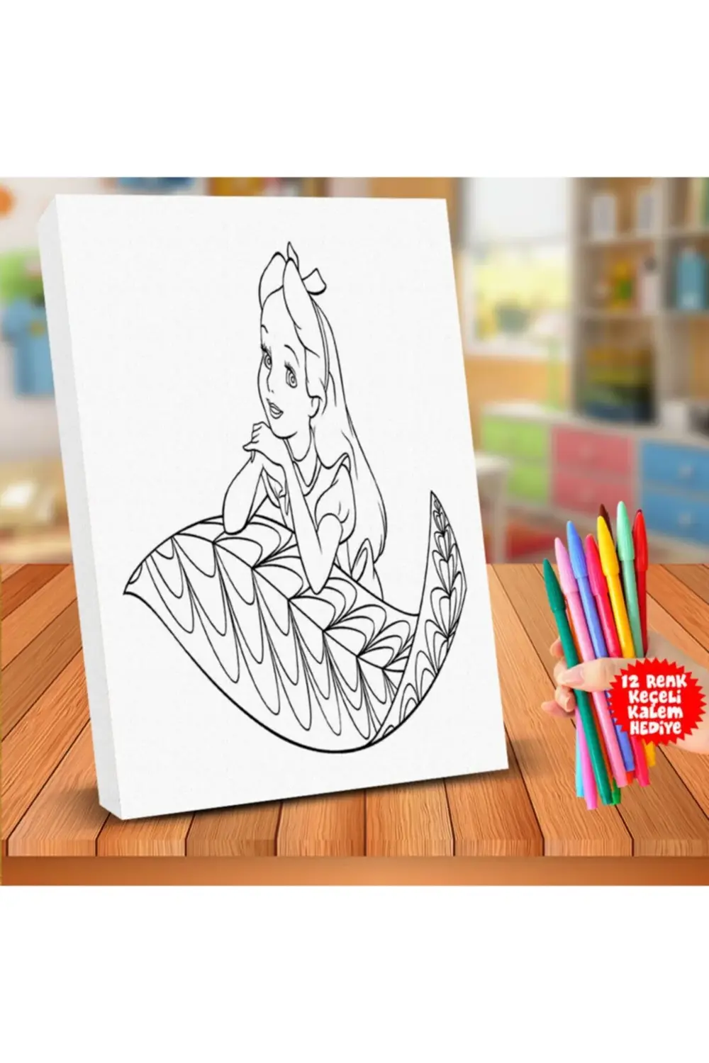 Alis Harikalar Diyarında 25x35cm Çocuk Boyama Tablosu-821