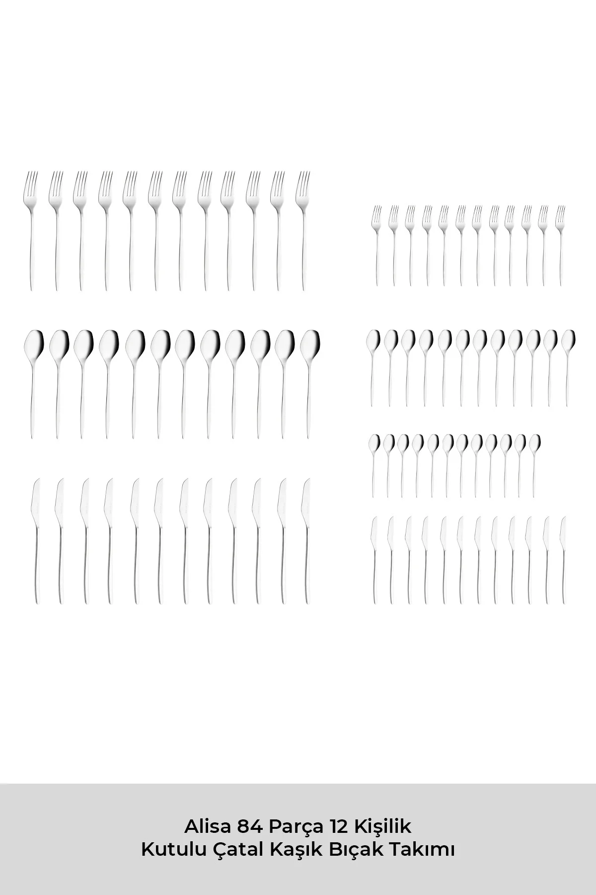 Alisa 84 Parça 12 Kişilik Kutulu Çatal Kaşık Bıçak Takımı