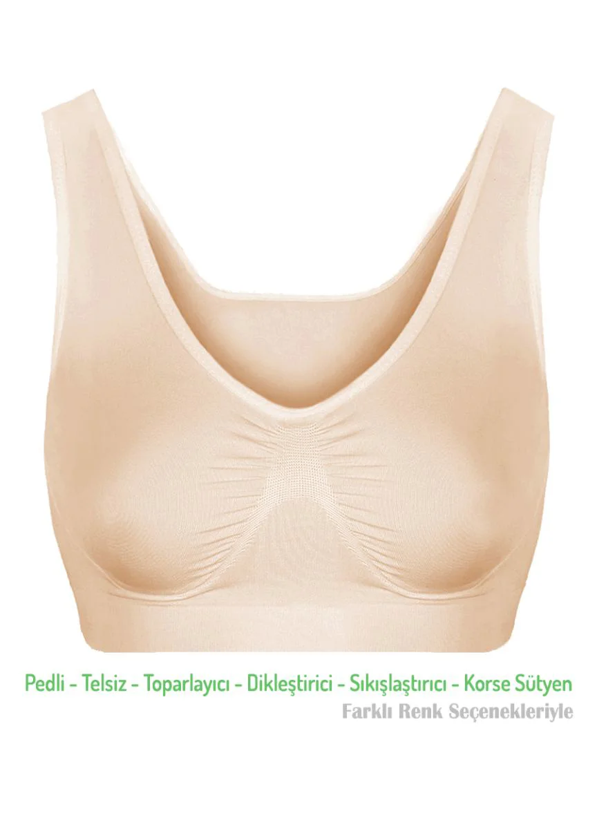 Alışveriş Meydanı Kadın Ten Pedli Kalın Askılı Dikleştirici Sıkıl