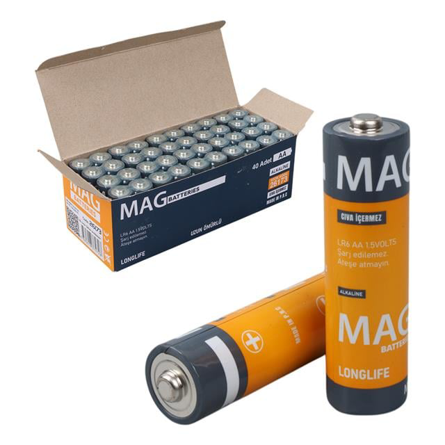 Alkalin AA 40&amp;apos;lı Paket Kalem Pil (AA,LR6, AM-3) (4741)