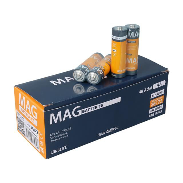 Alkalin AA 40&amp;apos;lı Paket Kalem Pil (AA,LR6, AM-3) (4741)