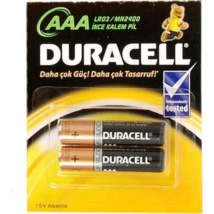 Alkalin Pil AAA 2'li Paket - Uzun Ömürlü Yüksek Kapasiteli Pil