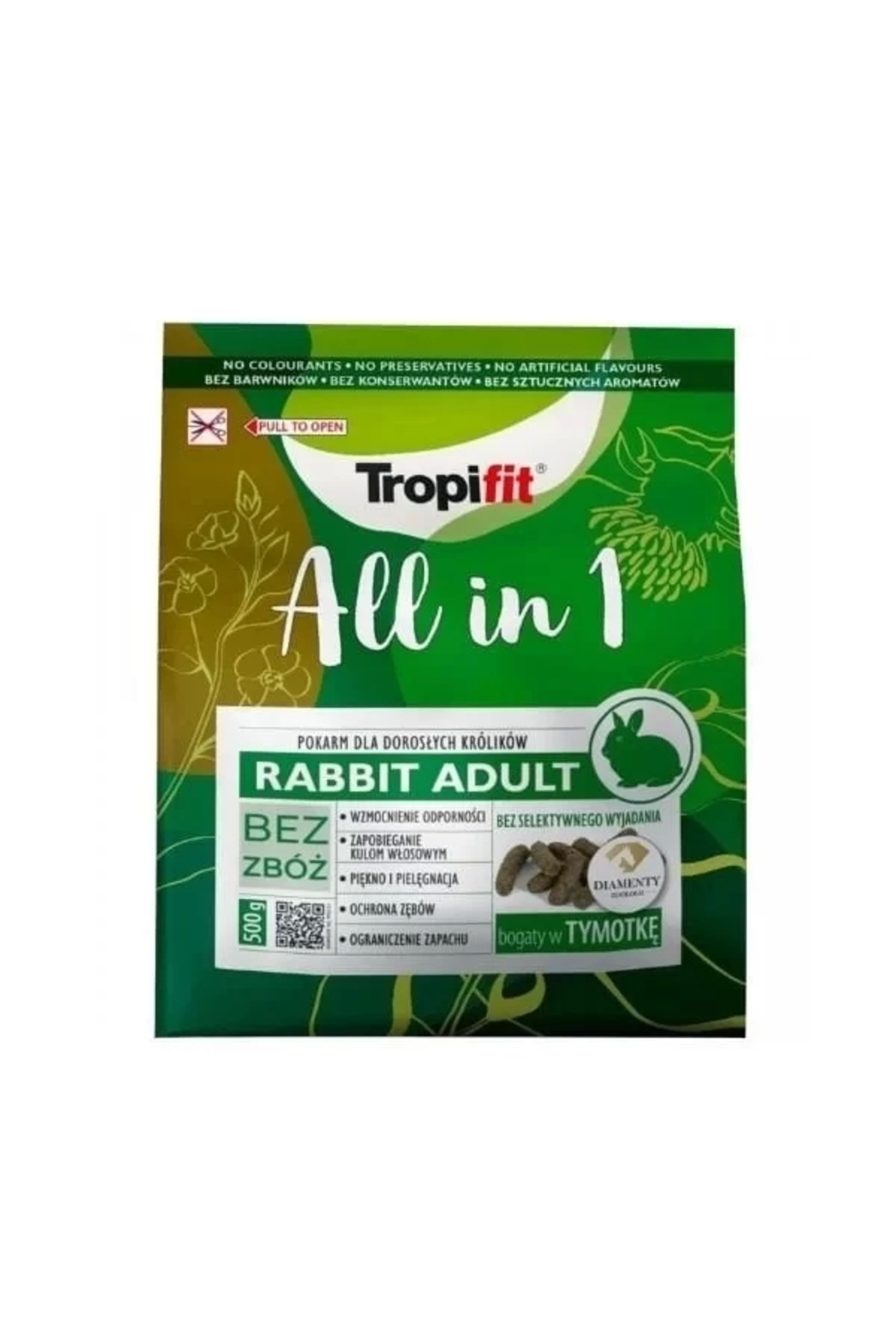 Tropifit All İn 1 Tahilsiz Yetişkin Tavşan Yemi 500 Gr