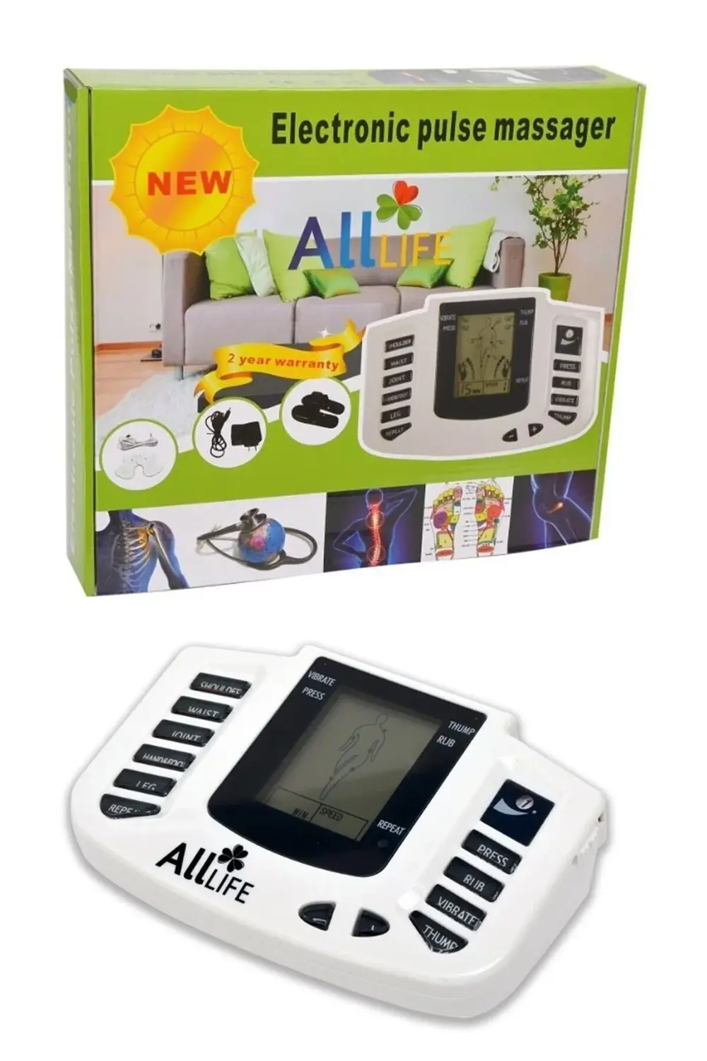 All Life Masaj Aleti Fizik Tedavi Tens Masaj Cihazı 16 pedli (Tür