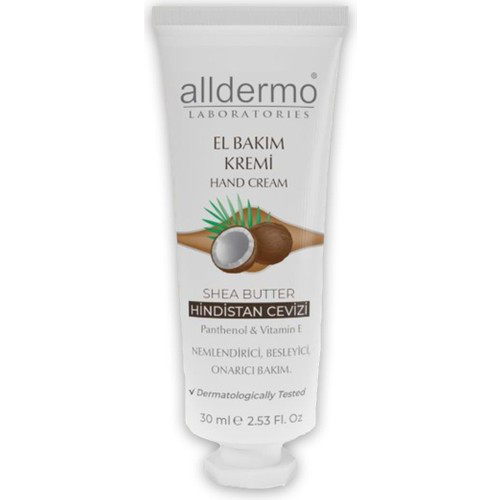 Alldermo  El Bakim Kremi Shea Butter Hindistan Cevizi 30 Ml