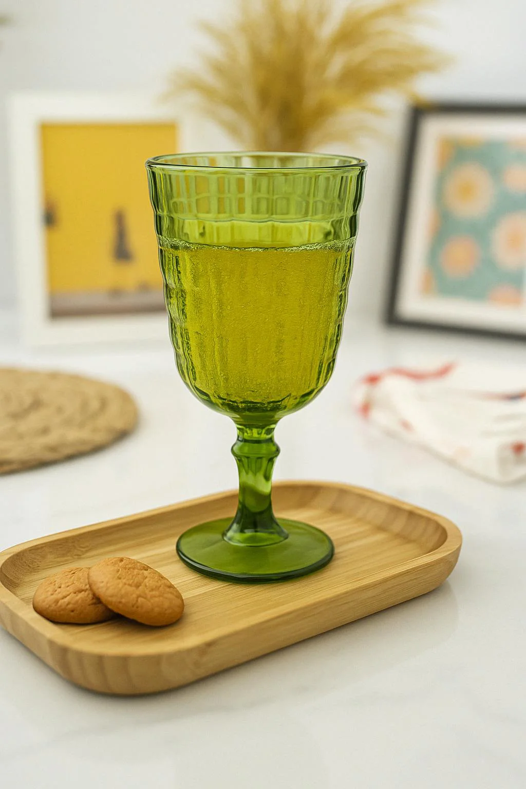 Allegra Koyu Yeşil 6’lı Kadeh Bardak Seti 750 ml Akrilik Malzeme - Cam Değildir Kırılmaya Dayanıklı