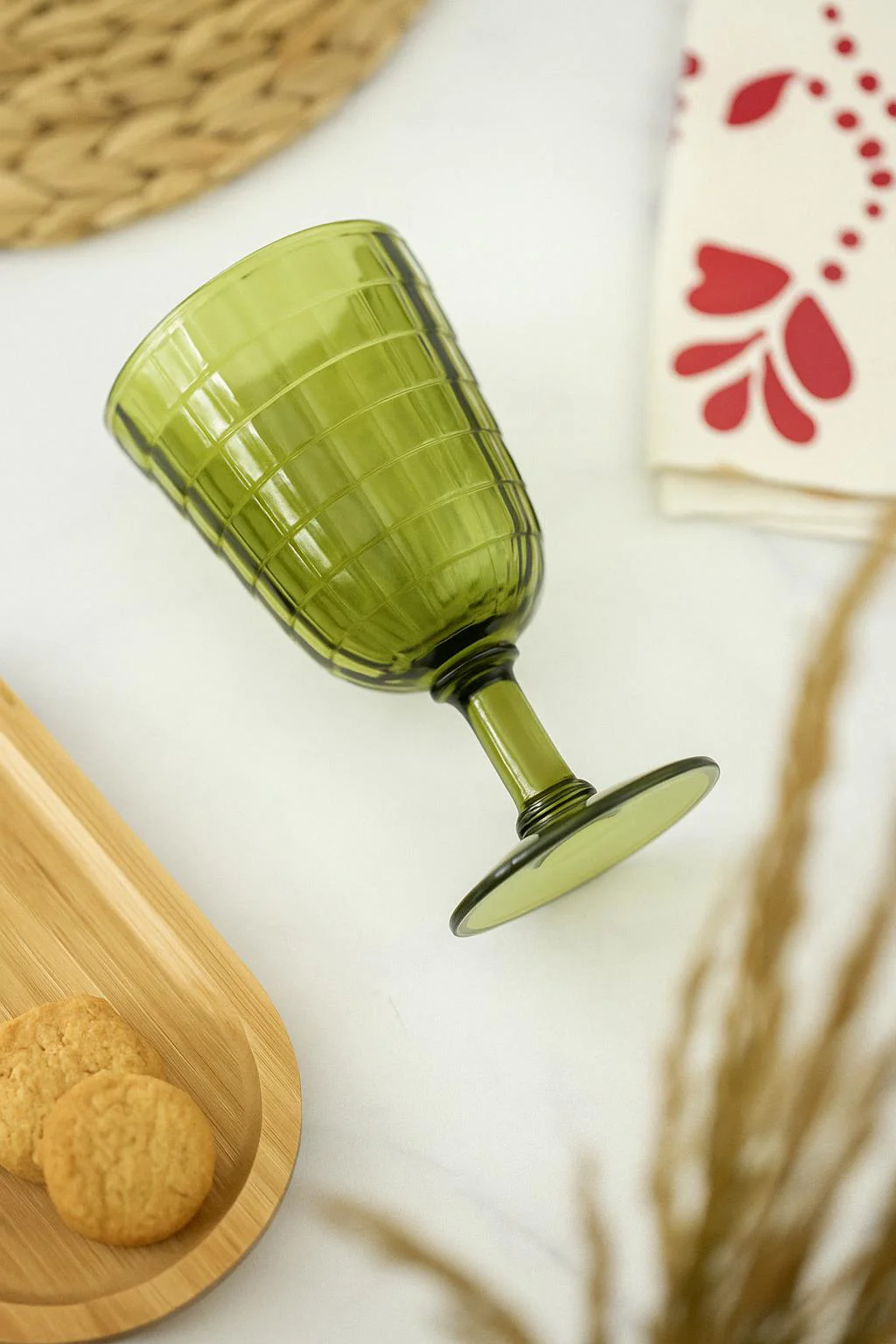 Allegra Koyu Yeşil Kadeh Bardak – 450 ml Kırılmaz Akrilik, BPA İçermez