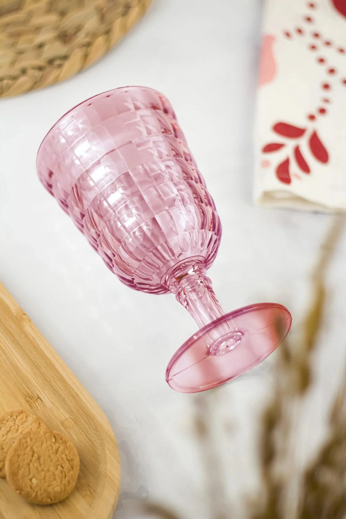 Allegra Mürdüm Kadeh Bardak - 450 ml Tekli Akrilik Malzeme - Cam 