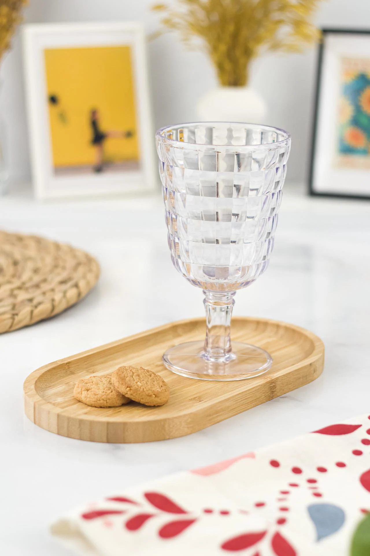 Allegra Şeffaf Kadeh Bardak – 450 ml Kırılmaz Akrilik, Cam Görünümlü & BPA İçermez