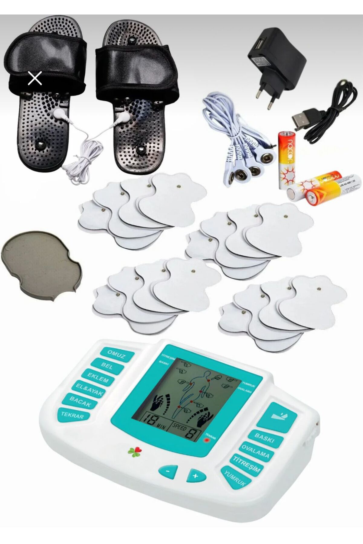 Allife 16 PEDLİ VE TERLİKLİ FİZİK TEDAVİ TENS CİHAZI MASAJ ALETİ 
