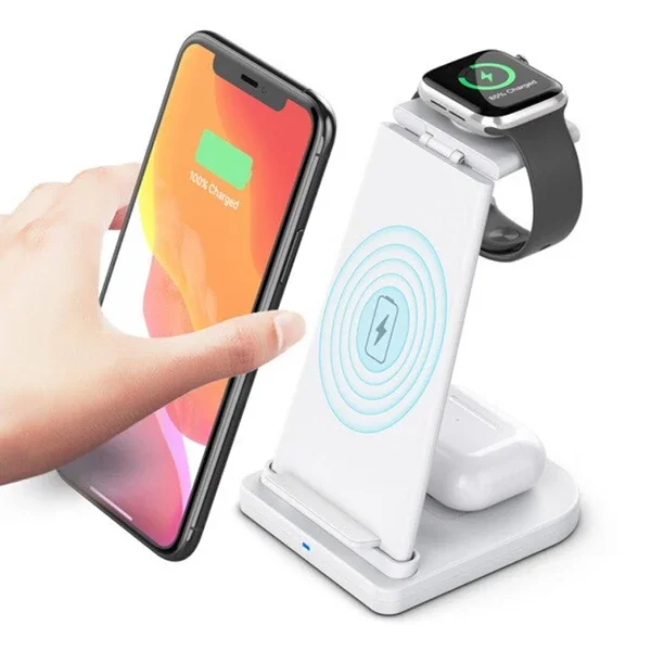 ALLY 15W 3in1 Şarj Standı Wireless Kablosuz Şarj iPhone+iWatch+AirPods YM-UD21-1852 ALLY 15W 3in1 Şarj Standı Wireless Kablosuz Şarj iPhone+iWatch+AirPods YM-UD21-1852