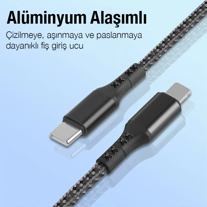 ALLY 1mt 27W Type-C To iPhone Lightning Süper Hızlı Data ve Şarj Kablosu Akım ve Isı Korumalı Halat-1852 ALLY 1mt 27W Type-C To iPhone Lightning Süper Hızlı Data ve Şarj Kablosu Akım ve Isı Korumalı Halat-1852