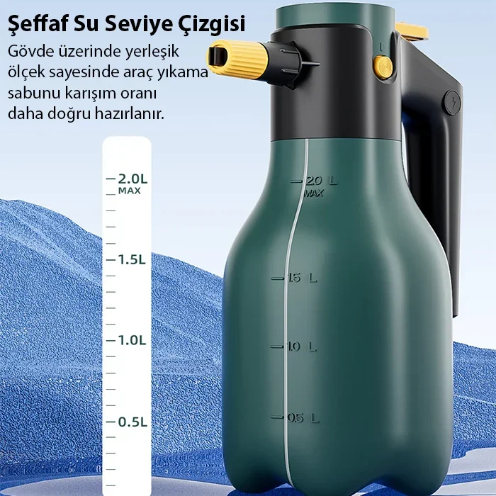 Ally 2L Yüksek Basınçlı Şarjlı Köpük Makinesi - Oto Yıkama Pompası ve Köpük Püskürtücü