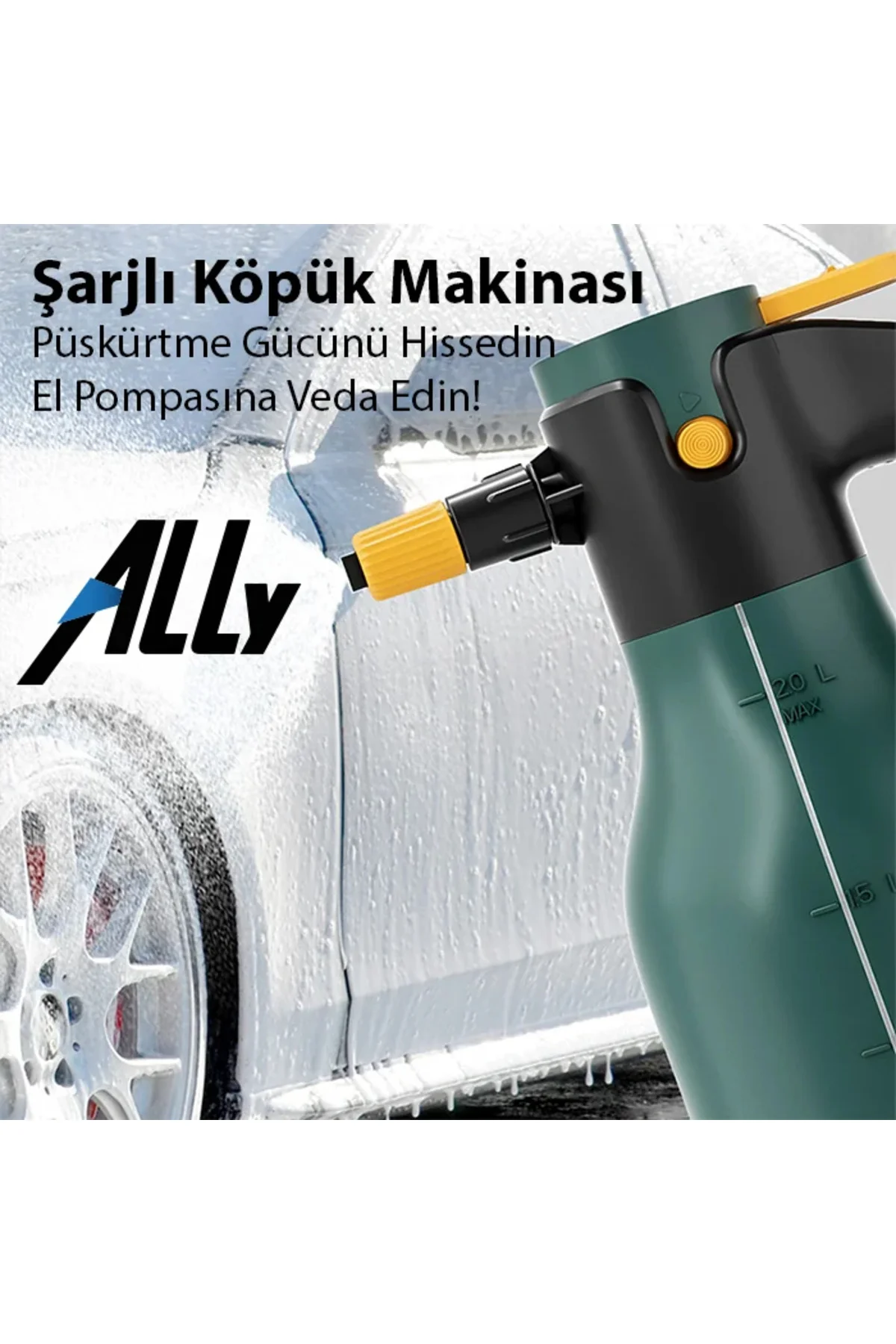 Ally 2L Yüksek Basınçlı Şarjlı Köpük Makinası Oto Yıkama Pompası Ally 2L Yüksek Basınçlı Şarjlı Köpük Makinası Oto Yıkama Pompası