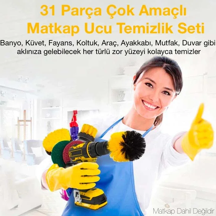 ALLY 31 Parça Çok Amaçlı Ev Banyo ve Araç Matkap Ucu Temizlik Seti-1852 ALLY 31 Parça Çok Amaçlı Ev Banyo ve Araç Matkap Ucu Temizlik Seti-1852